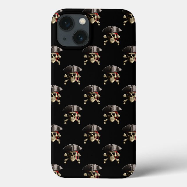 Piraten-Schädel und Hut Case-Mate iPhone Hülle (Rückseite)