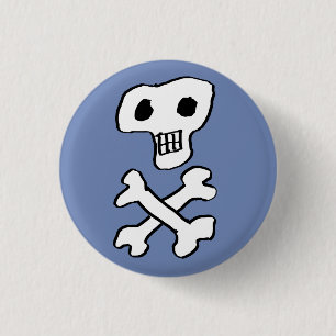 Piraten-Schädel-und-Kreuzknochen-Design Button