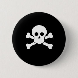 Piraten-Schädel- und Kreuzknochenknopf Button