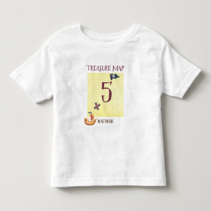 Piraten-Schatzkarte Alter 5 mit Namen Kleinkind T-shirt
