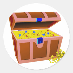 Piraten-Schatztruhe Runder Aufkleber