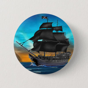 PIRATEN-SCHIFF AM SONNENUNTERGANG BUTTON