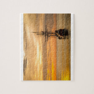 Piraten-Schiff am Sonnenuntergang Puzzle