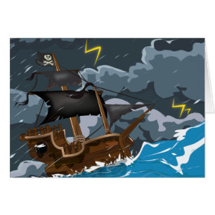 Piraten Schiff im Sturm