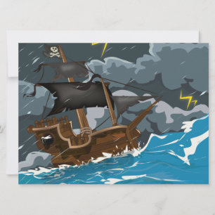 Piraten Schiff im Sturm Einladung