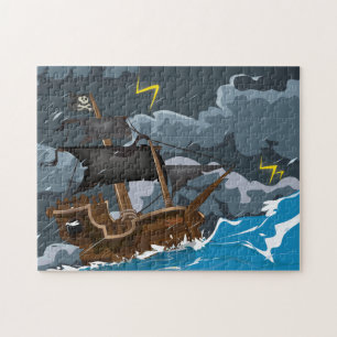 Piraten Schiff im Sturm Puzzle