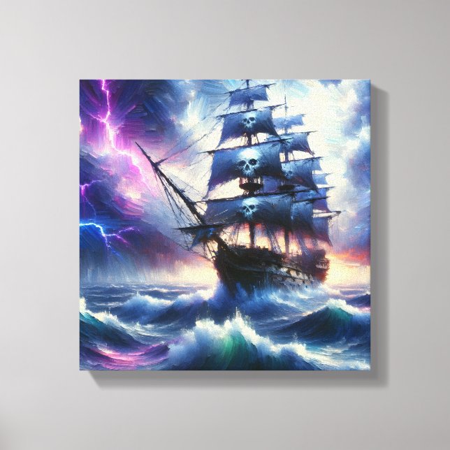 Piraten Schiff Leinwanddruck (Vorderseite)