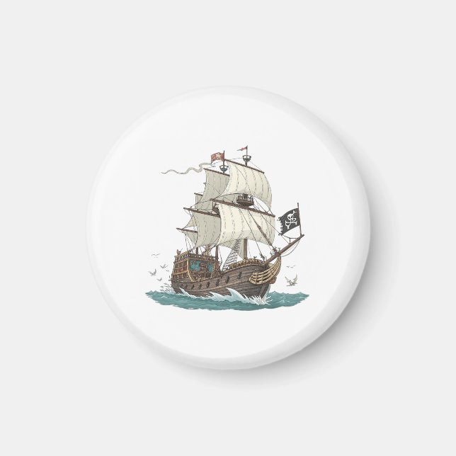 Piraten Schiff Magnet (Vorne)