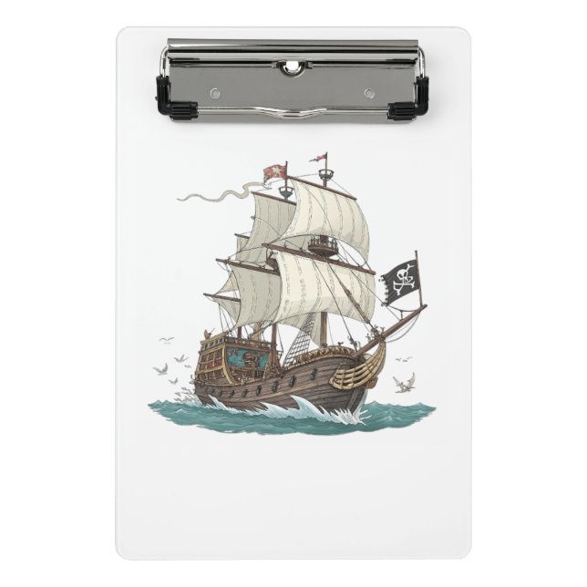 Piraten Schiff Mini Klemmbrett (Vorderseite)