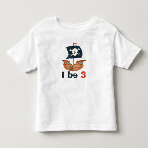 Piraten-Schiff Personalisierter Geburtstag Kleinkind T-shirt