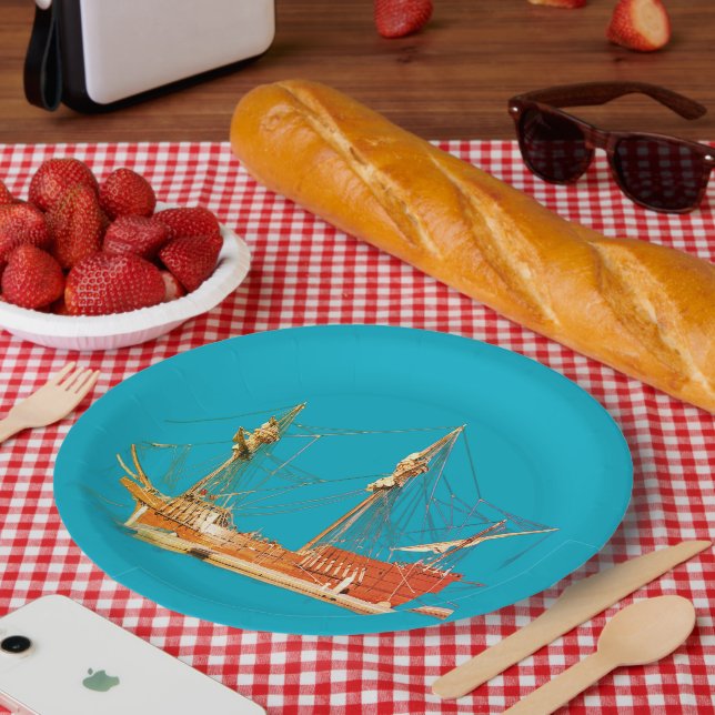 Piraten-Schiff San Salvador Pappteller (Picknick)