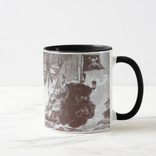 PIRATEN-SCHIFFSCHLACHT IN SCHWARZ TASSE