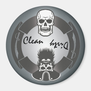 Piraten-Skeleton saubere schmutzige Spülmaschine Magnet
