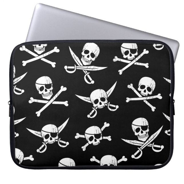 Piraten Skull Kapitän Kreuzknochen Laptop-Sieb Laptopschutzhülle (Vorderseite)