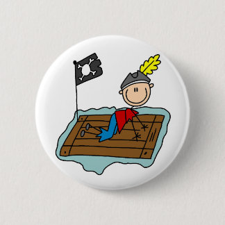 Piraten-Strichmännchen-Knopf Button