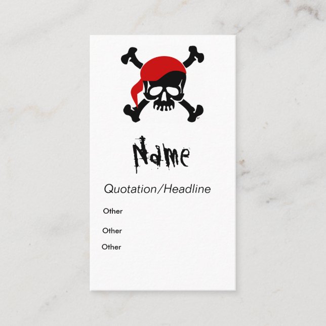 Piraten-Telefonkarte Telefonnummerkarte (Vorderseite)