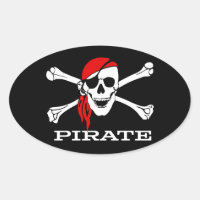 Piraten-Totenkopf mit gekreuzter Knochen-ovaler