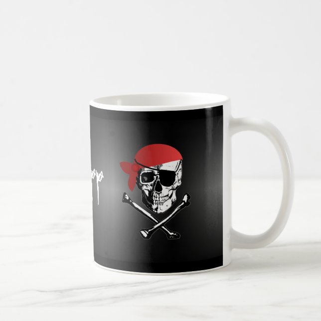 Piraten-Totenkopf mit gekreuzter Knochenschale Kaffeetasse (Rechts)