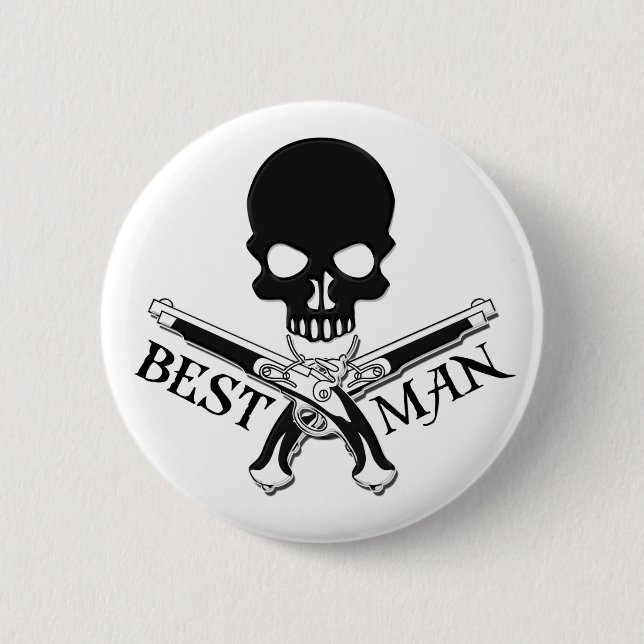 Piraten-Trauzeuge-Knopf Button (Vorderseite)