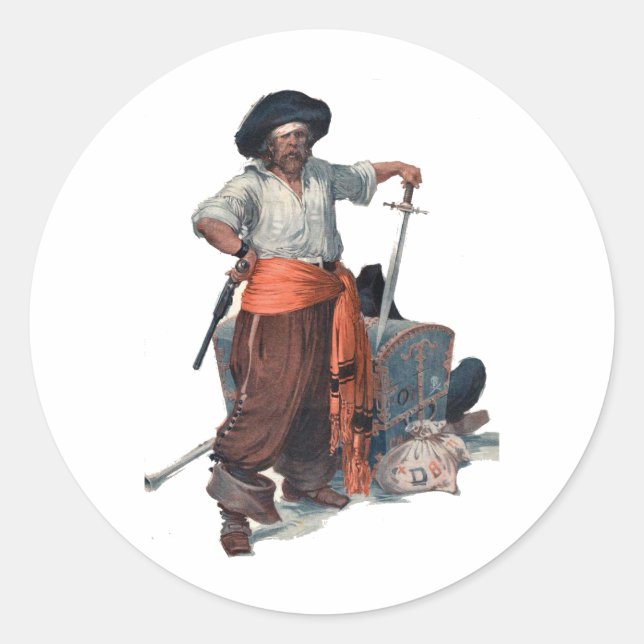 Piraten und Schätze Runder Aufkleber (Vorderseite)
