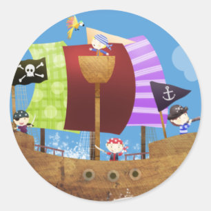 Piratenahoi Geschenke Runder Aufkleber