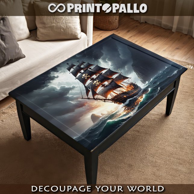 Piratenallee über stürmische Wellen und Meere sege Seidenpapier (Von Creator hochgeladen)