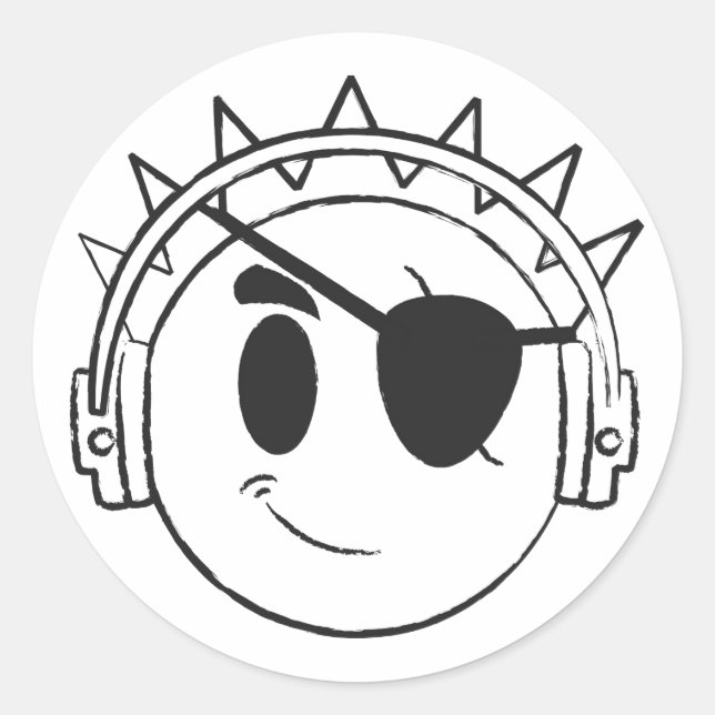 Piratenaufkleber Runder Aufkleber (Vorderseite)