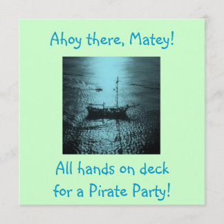 Piratenblauer Party Einladung