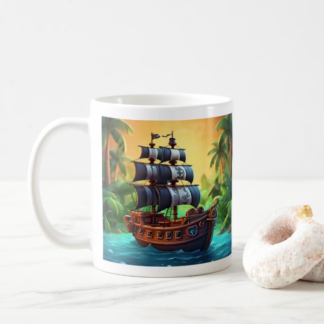 Piratenboot Kaffeetasse (Mit Donut)