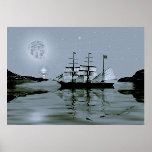 Piratenbucht / blau poster