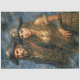 Piratencaptain und Königin | Karibik Nautical  Seidenpapier