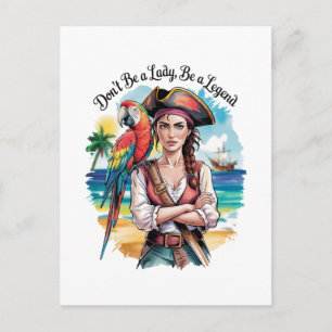 Piratendame Piraten-Schönheit An Deck Feiertagspostkarte