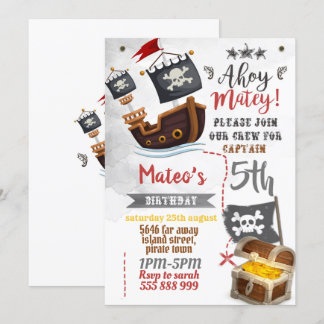 Pirateneinladung - Pirate Birthday Party Einladung