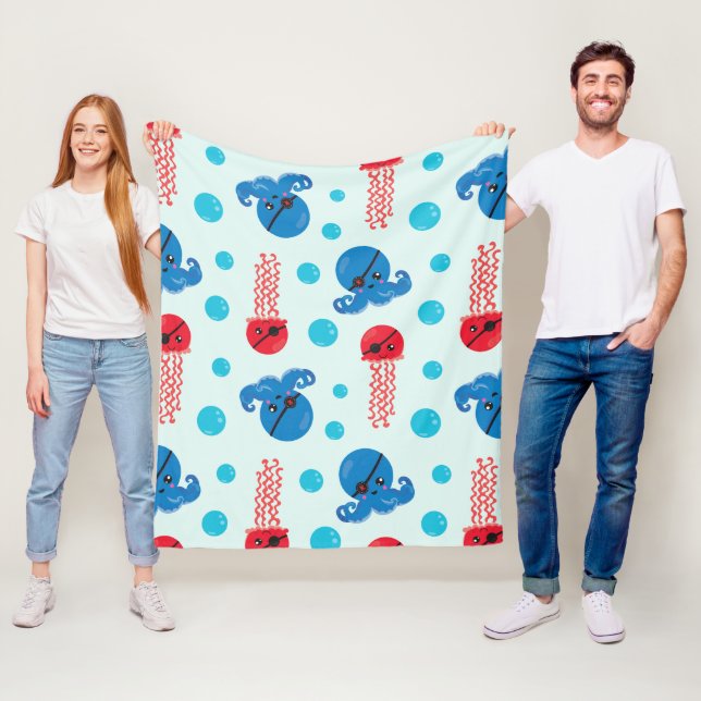 Piratenfisch, Seeteufel, Meerestiere Fleecedecke (Beispiel)