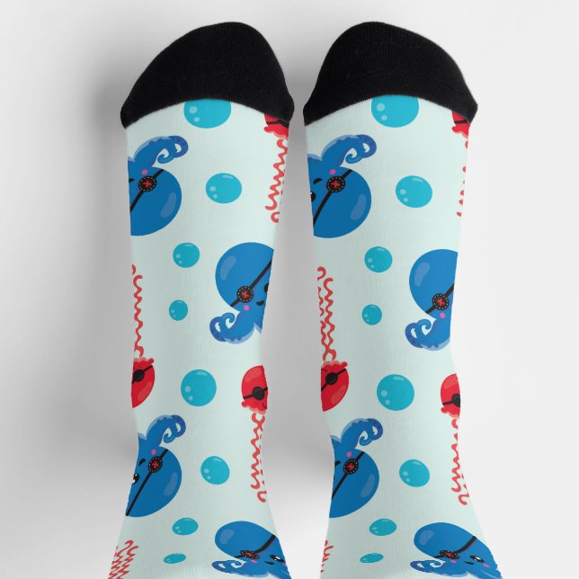 Piratenfisch, Seeteufel, Meerestiere Socken (Oben)