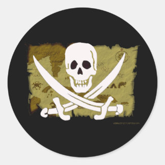 Piratenflagge #10 runder aufkleber