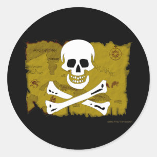 Piratenflagge #3 runder aufkleber