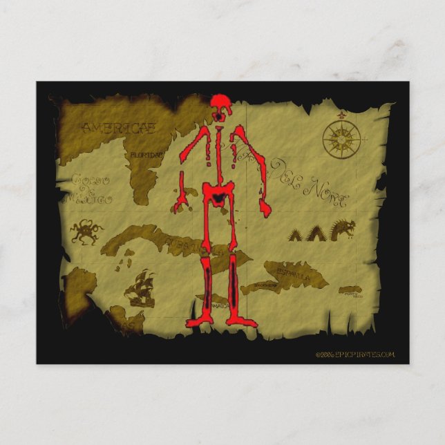 Piratenflagge #6 postkarte (Vorderseite)