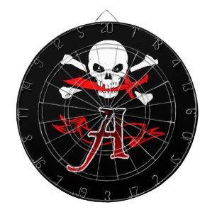 Piratenflagge A Monogramm Dartscheibe
