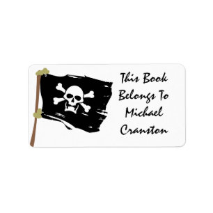 Piratenflagge-Aufkleber Adressaufkleber