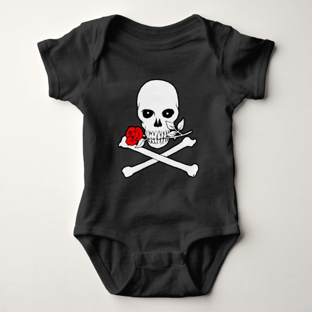 Piratenflagge Baby Strampler (Vorderseite)