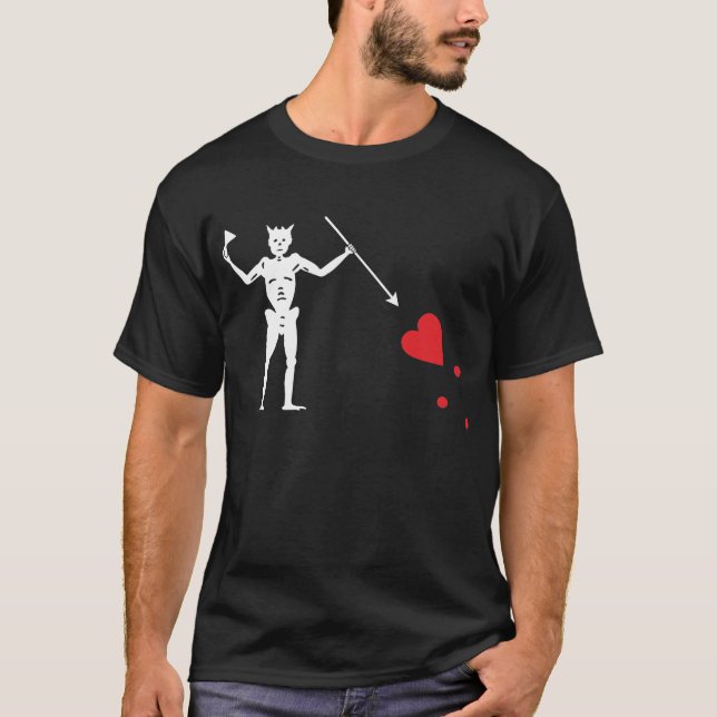 Piratenflagge Blackbeard, Edward Teach T-Shirt (Vorderseite)
