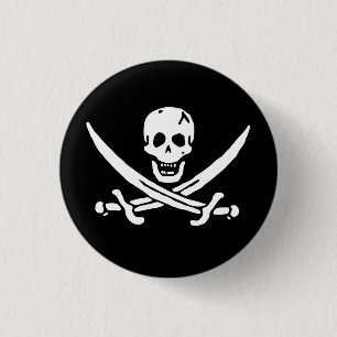 Piratenflagge Button