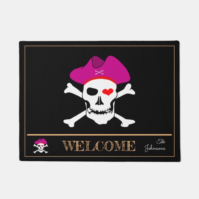 Piratenflagge & Captain Grace, Hausmatten /Willkom Fußmatte (Vorderseite)