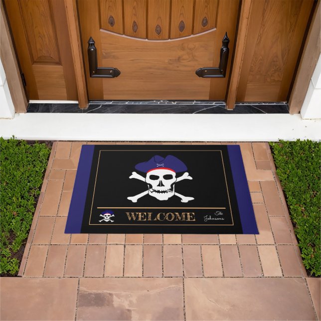 Piratenflagge & Captain Jack, Hausmatten /Willkomm Fußmatte (Außenbereich)
