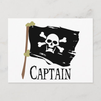 Piratenflagge Captain Postkarte