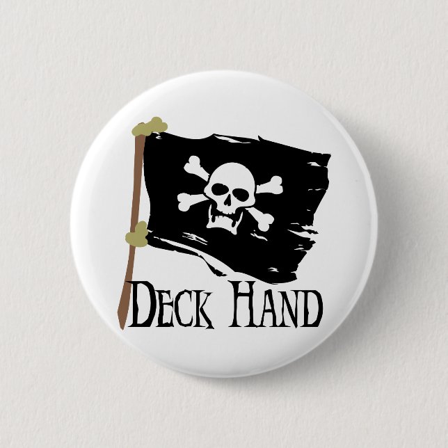 Piratenflagge-Deckarbeiter Button (Vorderseite)