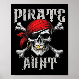 Piratenflagge der Piraten und Schädelknochen Poster