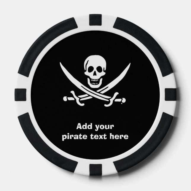 Piratenflagge der Piratenflagge Pokerchips (Vorderseite)