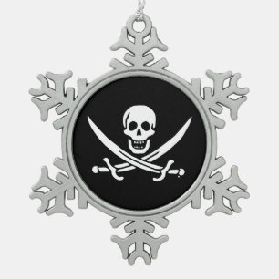 Piratenflagge der Piratenflagge Schneeflocken Zinn-Ornament